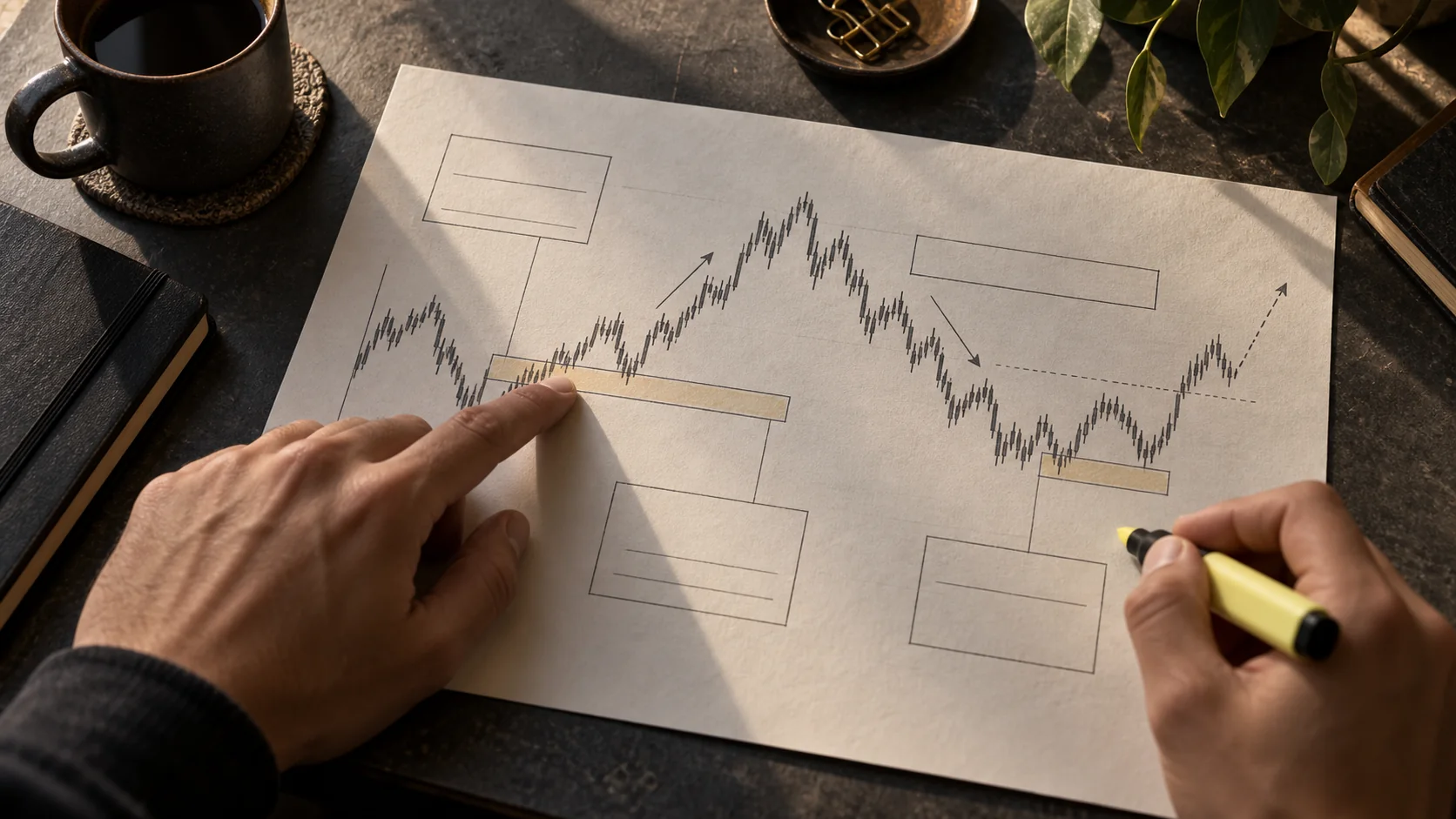 Illustrative handwritten chart and notes